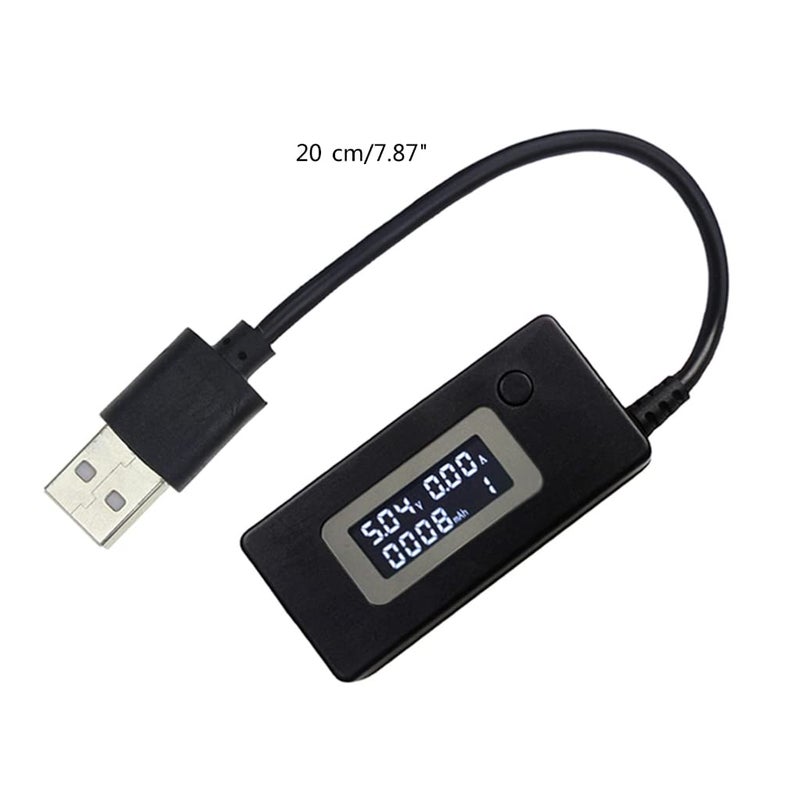 White USB Power Capacity Tester Voltage Amps Meter LCD Panel Monitor Gauge Voltmeter Ammeter - Image 2